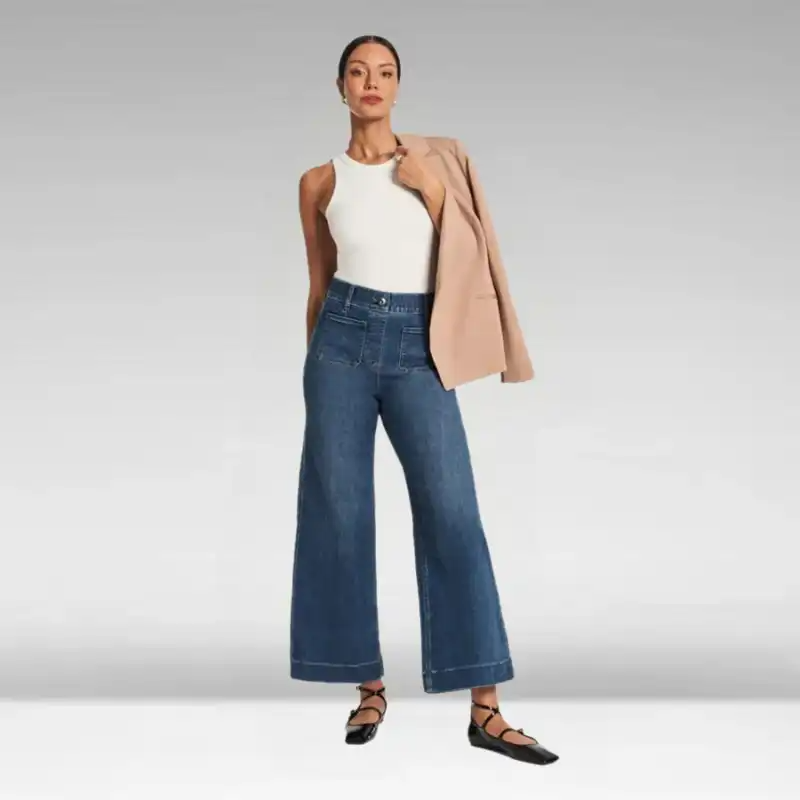 Cropped Wide-Leg Jeans